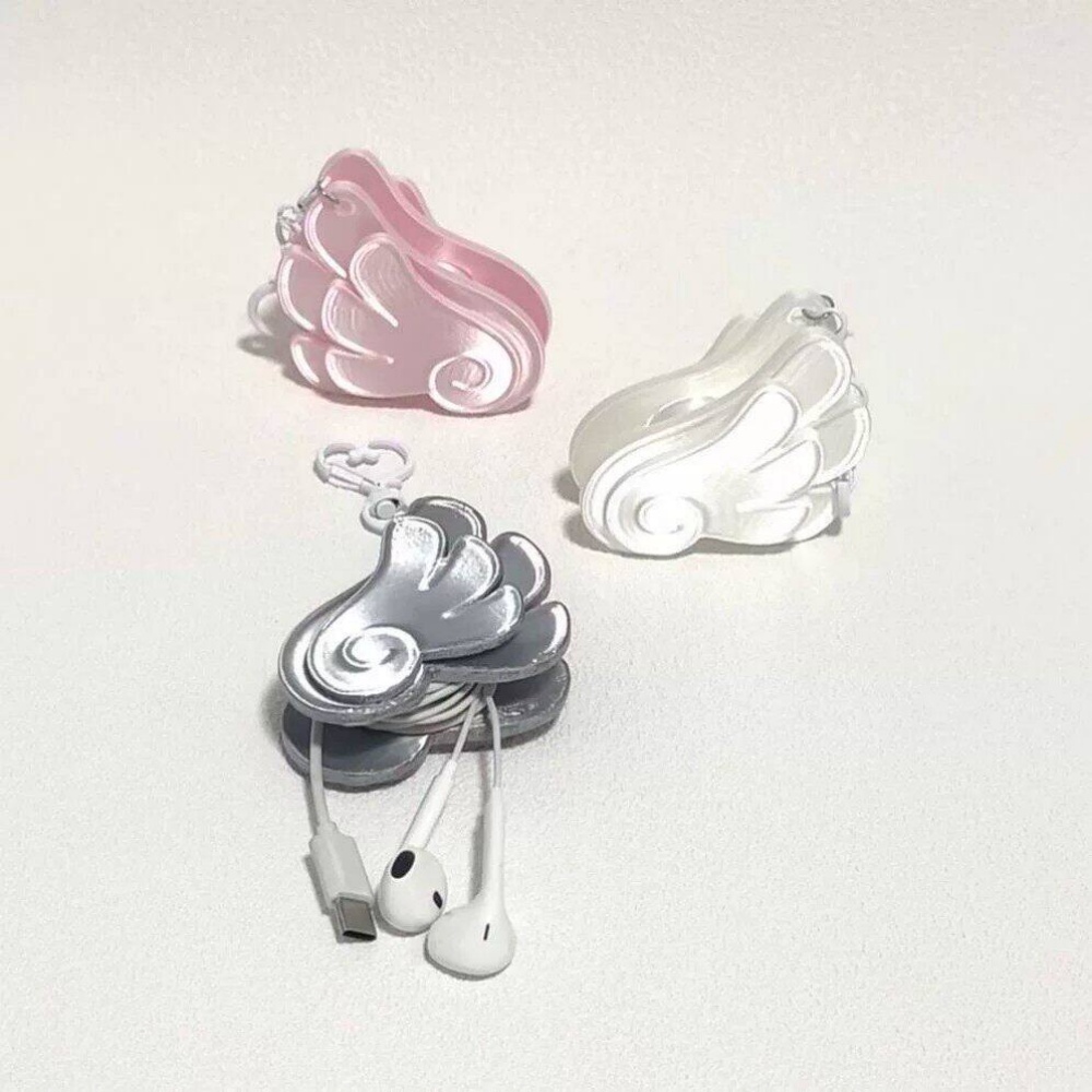 3Dプリント製エンジェルウィングケーブルワインダーキーチェー - Cable Winder Keychain のレビューと価格
