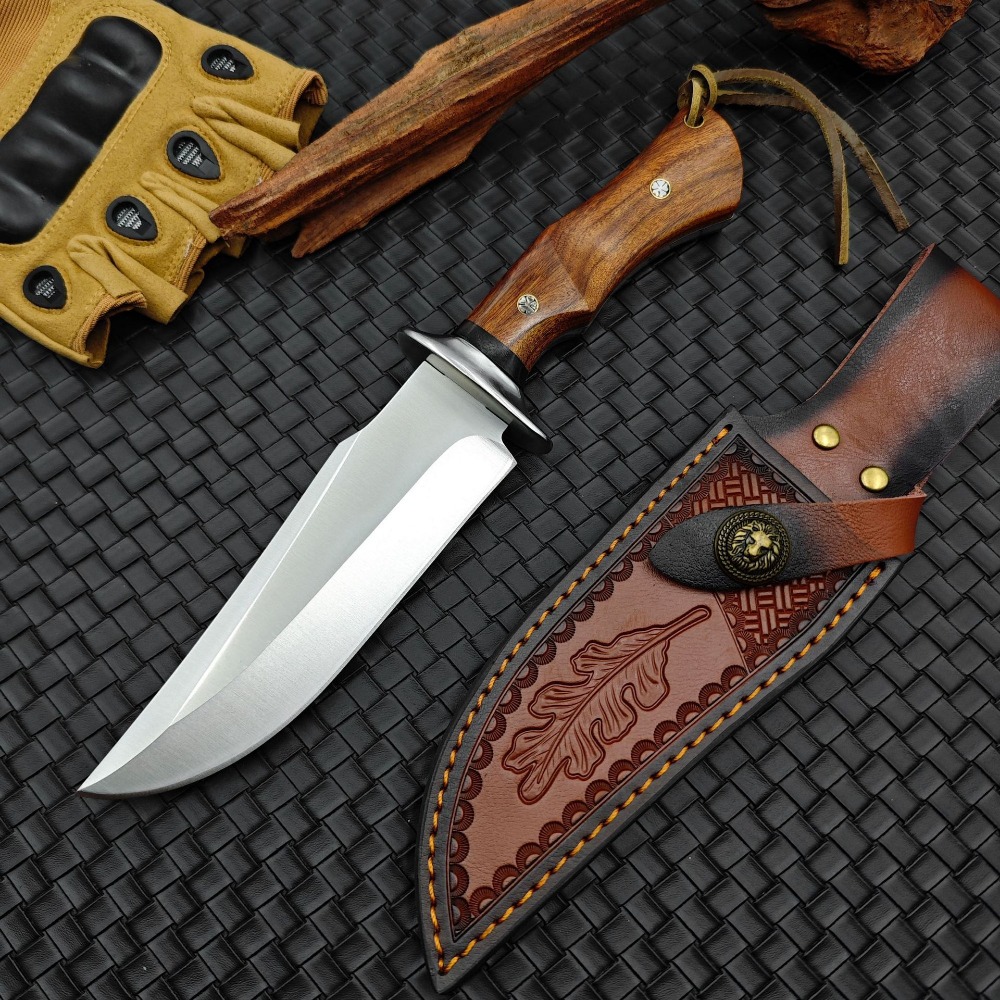 高硬度9CR18MOV鋼製、レッドペアウッドハンドルの頑丈な - Edc Pocket Carry Fixed Blade のレビューと価格