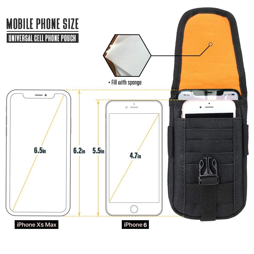 タクティカルフォンポーチMOLLE、スマートフォンホルスター - Edc Carry Belt のレビューと価格