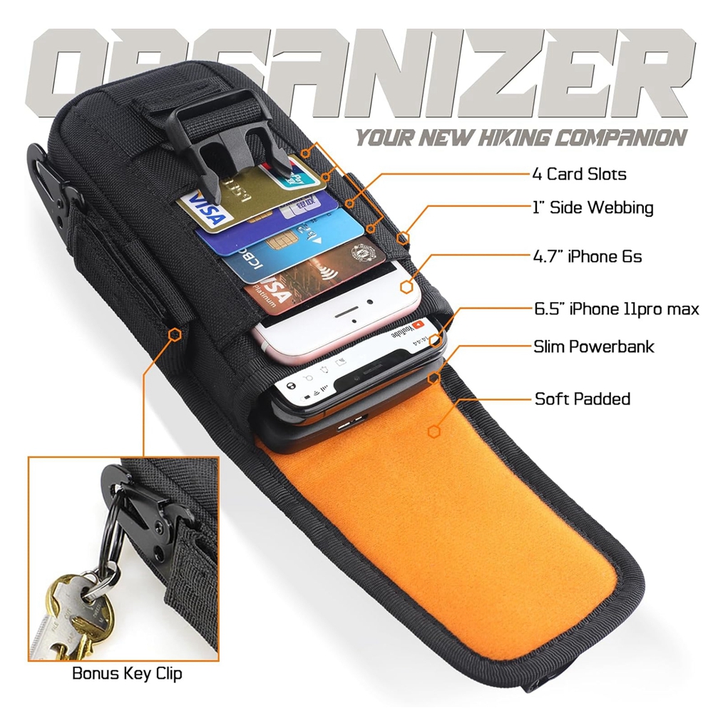タクティカルフォンポーチMOLLE、スマートフォンホルスター - Edc Carry Belt のレビューと価格