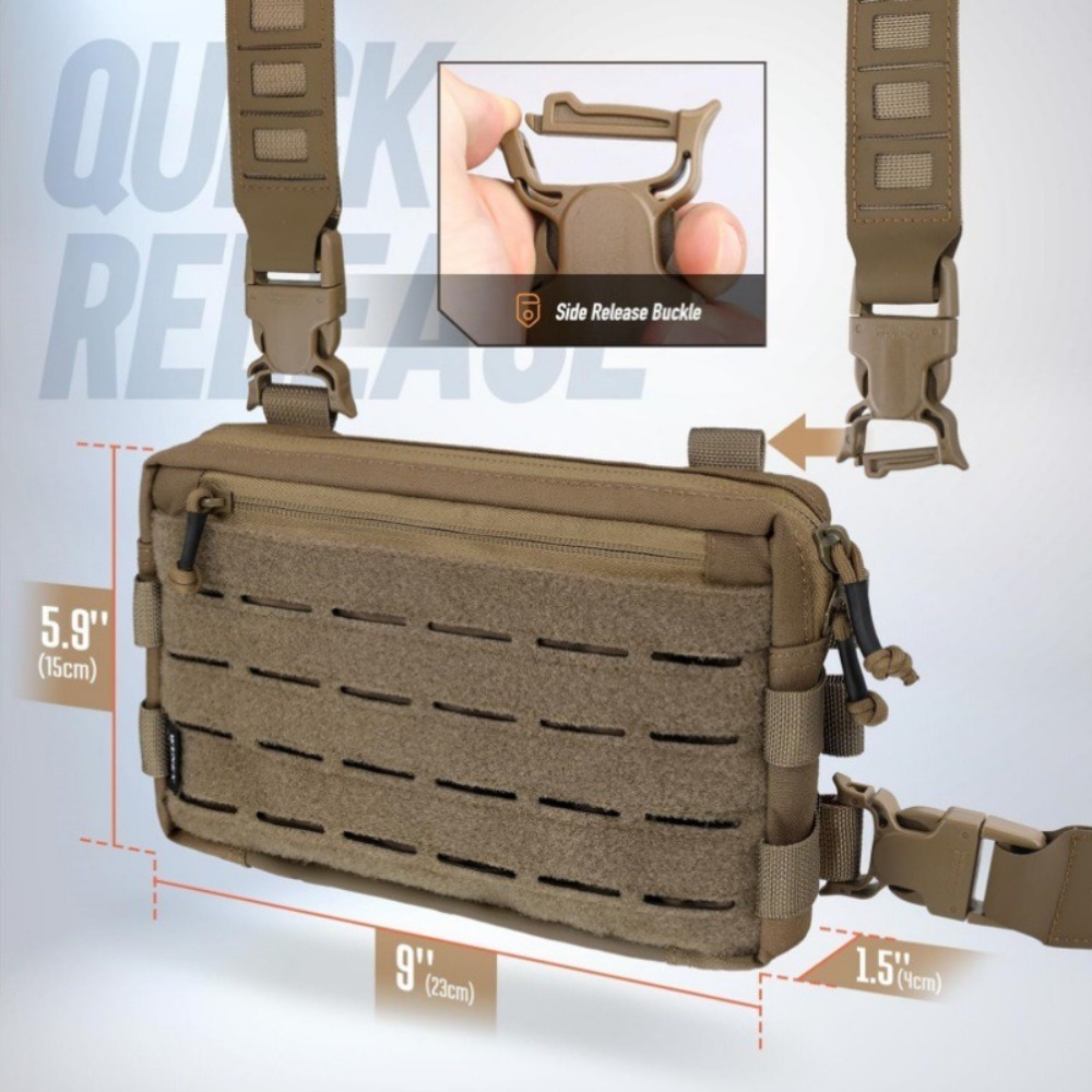 ファッション 1000D ナイロン男性チェストバッグ反射スト - Edc Carry Pack のレビューと価格