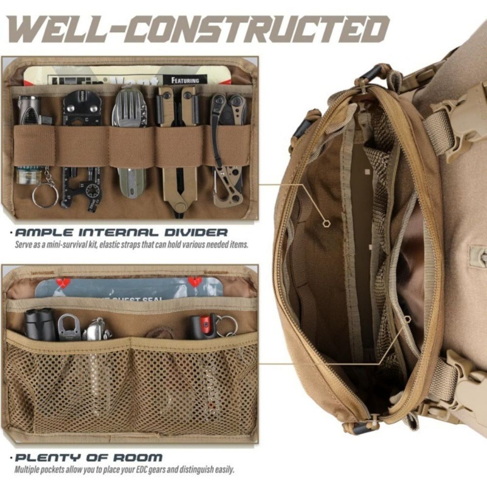 ファッション 1000D ナイロン男性チェストバッグ反射スト - Edc Carry Pack のレビューと価格