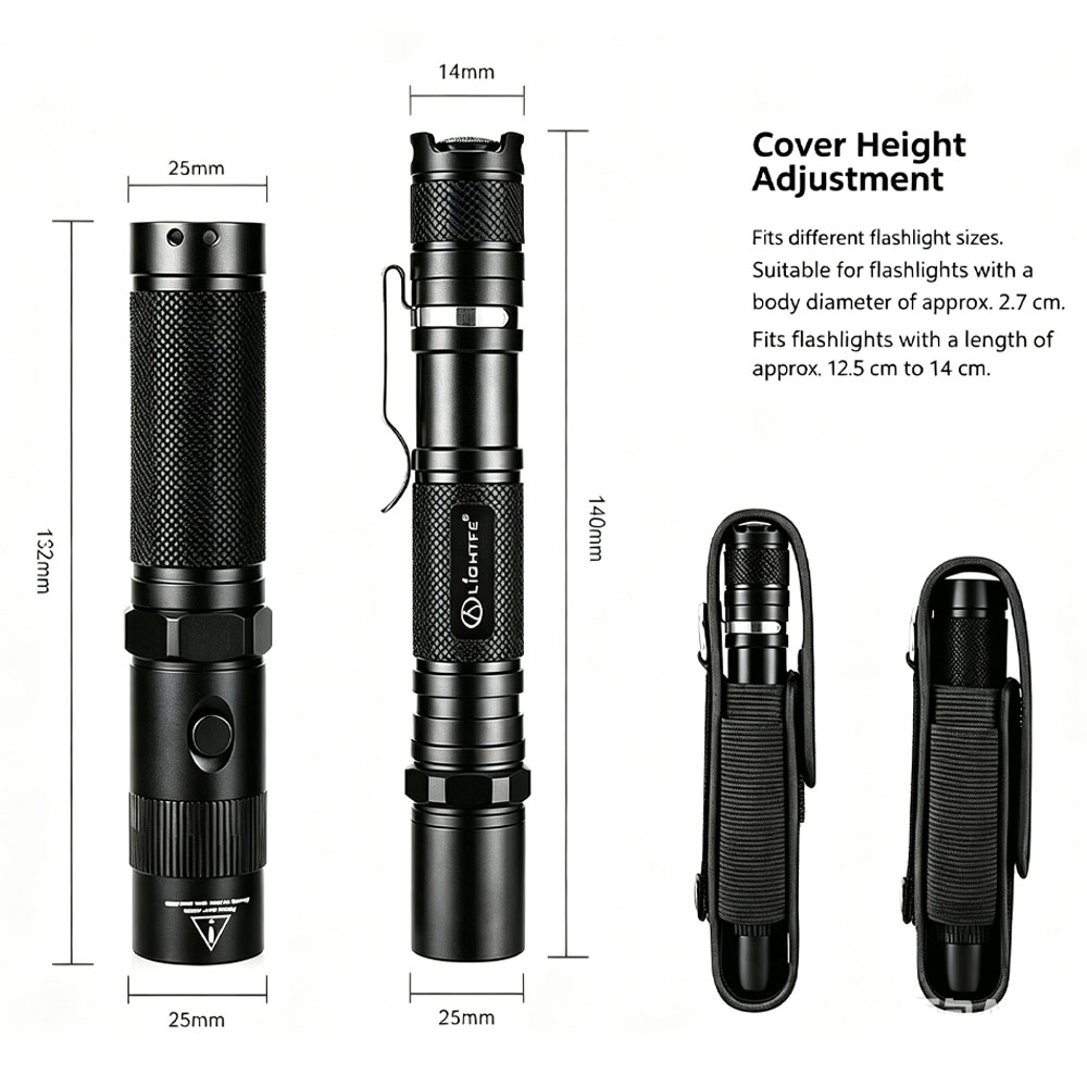 T309タクティカル懐中電灯ポーチ 厚手ナイロン製トーチホル - Edc Carry Flashlight のレビューと価格