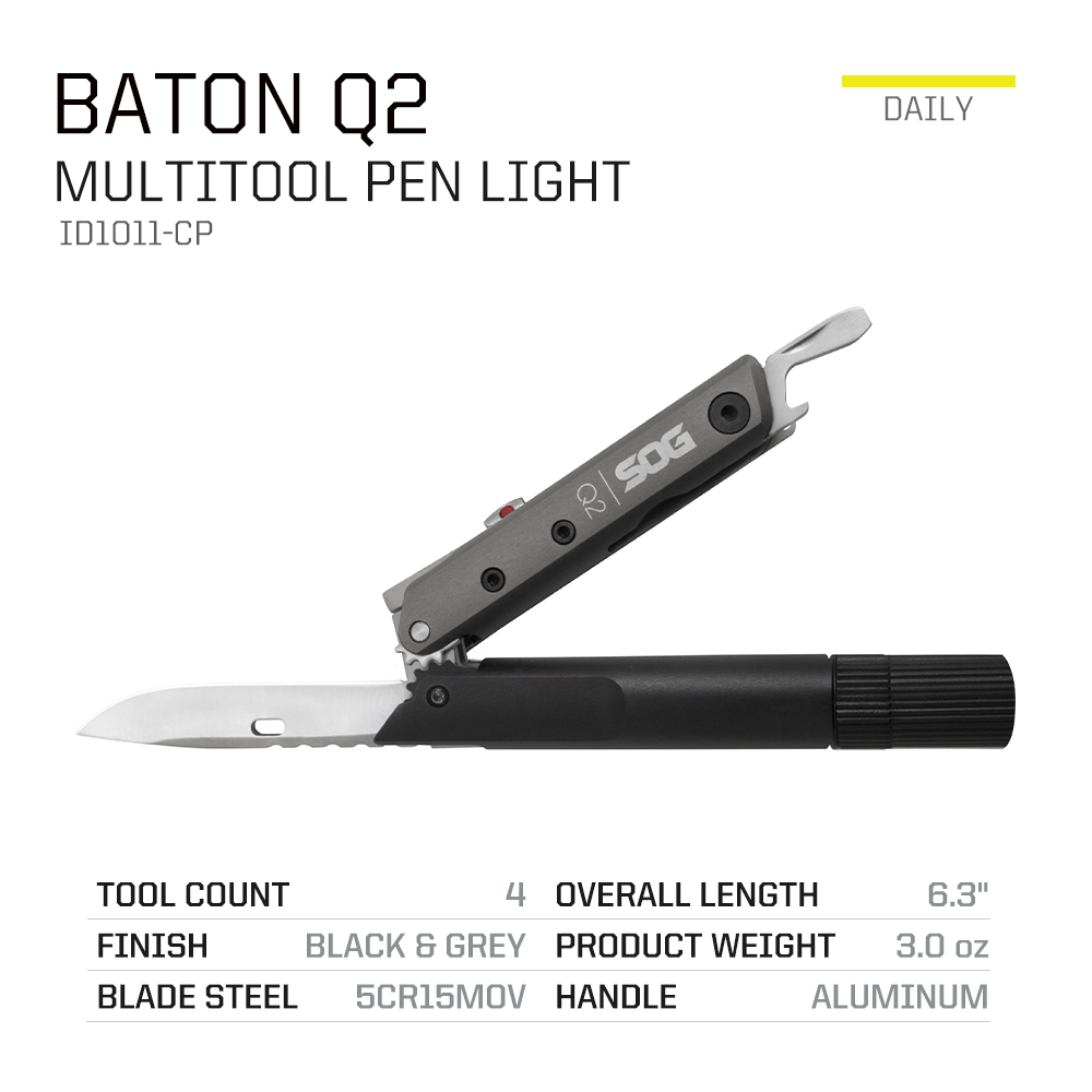 SOG BATON Q2 4 in 1 マルチツールペン小型 - Edc Carry Flashlight のレビューと価格
